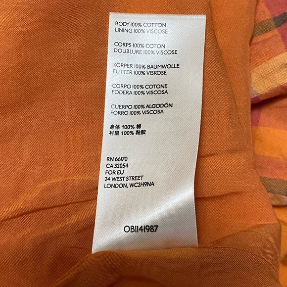 Anthropologie Maeve Pippa plaid pleated midi skirt Anthro size XL orange GUC - Picture 6 of 9